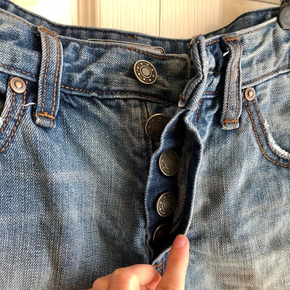 Free People High Rise Raw Hem Jean Shorts - Picture 12 of 14